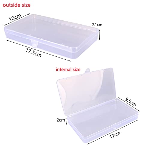 Gebildet 8 Pieces Mixed Sizes Rectangular Empty Mini Clear Plastic Organizer Storage Box Containers for Craft Projects