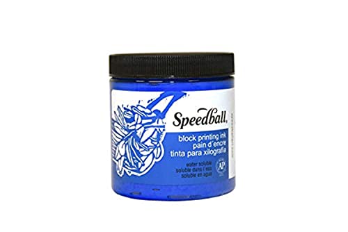 Speedball Water-Soluble Block Printing Ink, 8-Ounce, Blue