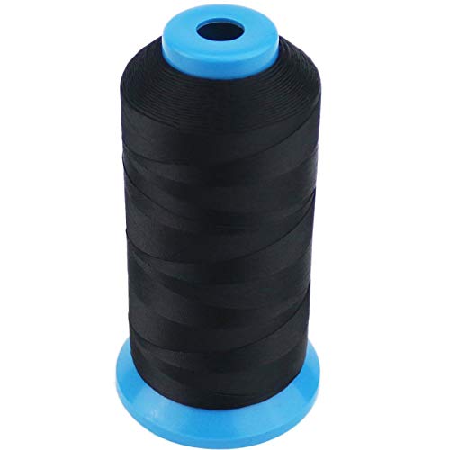 TIHOOD 1500 Yard Size T70#69 Bonded Nylon Sewing Thread for Weaves (Black)