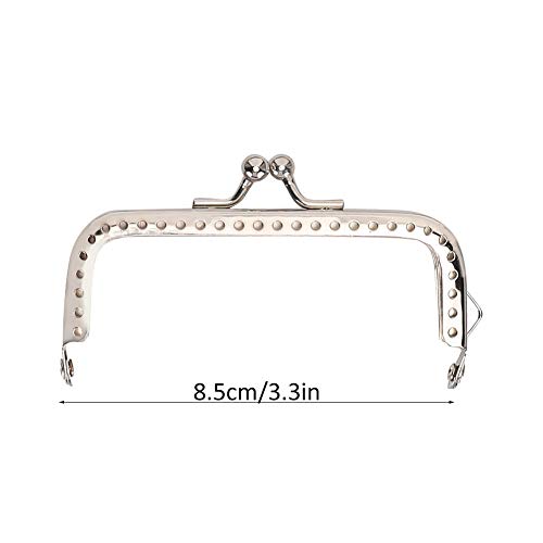 10pcs 8.5cm Handbag Frame Purse Frame Square Metal Frame Clasp Lock Clip for Purse Bag Making DIY Craft Supplies