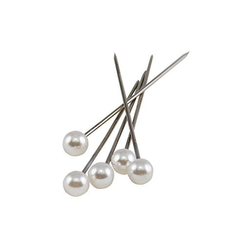 SINGER 07051 Pearlized Head Straight Pins, Size 24, 120-Count, White