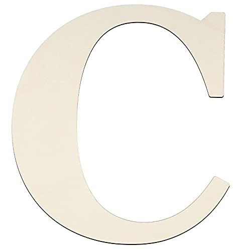 12 Inch Unfinished Wooden Letters Wood Letters Sign Decoration Wooden Decoration for Painting, Craft and Home Wall Decoration (Letter C)