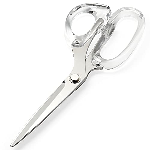 OfficeGoods Acrylic & Stainless Steel 9" Scissors - Modern Design for the Stylish Home, Office, or School - Perfect for Arts & Crafts, Scrapbooking, Fabric, & Sewing - Silver