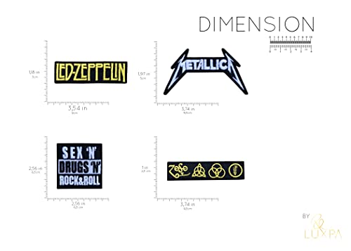 LUXPA - Rock Set 3, Rock Bands - Premium Quality Embroidered Iron on Patch - Applique - DIY - Easy Application
