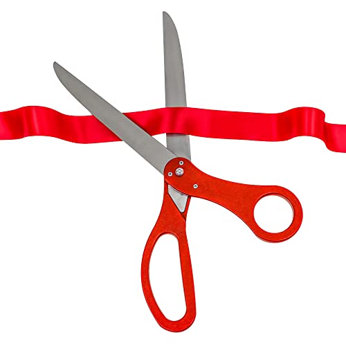 25'' Ceremony Ribbon Cutting Scissors by Allures & Illusions, Fire Red