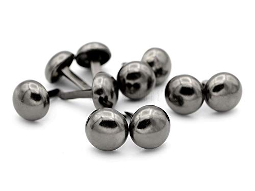 CRAFTMEMORE Round Brads Purse Feet Handbag Nailheads Spike Prong Studs 15MM 18MM 20MM 22MM 50 PCS (20 mm (≈13/16"), Gunmetal)