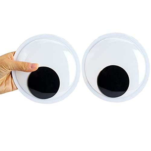 5.9 Inches Giant Wiggle Eyes with Self Adhesive, Black White Googly Eyes for DIY Crafts Christmas Tree Decoration
