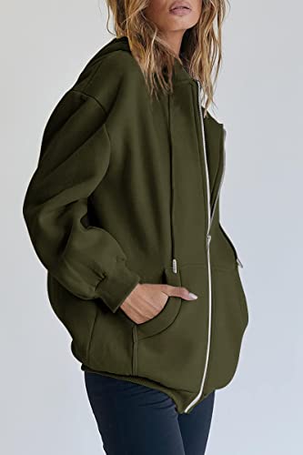 EFAN Women's Designs Hoodies 2022 Fall Sweater Long Sleeve Sweatshirts Casual Jacket Zip Up Y2k Hoodie Clothes Armygreen
