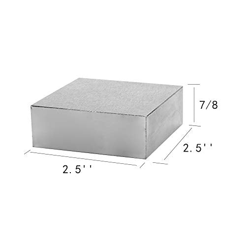 Oudtinx Steel Bench Block 2-1/2" x 2-1/2" Flat Anvil Jewelers Tool Metal Bench Block for Jewelry & Stamping(2-1/2" x 2-1/2" x 7/8")