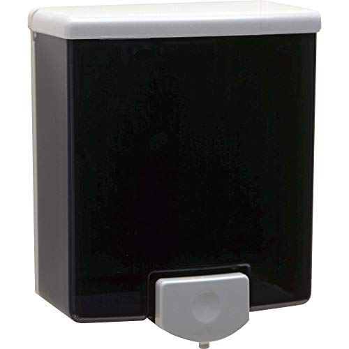 Bobrick Wall Mount Liquid Soap Dispenser, Black,Gray,Translucent, 6.9" x 5.9" x 3.1"