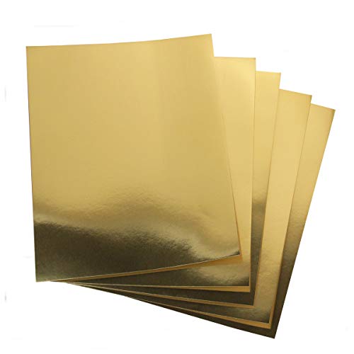 Hygloss Products Metallic Foil Board-Double Sided 10 Sheets, 8.5"x11" Gold