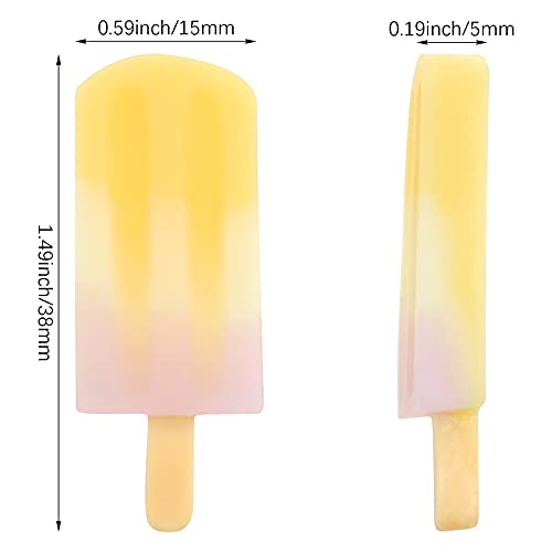 40 PCS 3D Ice-Lolly Flatback Resin Charm Assorted No Hole Beads for DIY Scrapbooking Embellishment Phone Case Decor Hair Clip Craft Jewelry Making Supplies