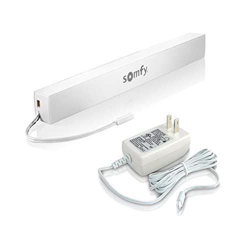 Somfy Lithium Ion Battery Pack and Charger Bundle - Power and Charge Blinds, Shades Curtains - Long Lasting, Easy to Install - Includes Wall Mounting Clips - #9021217, 9025166