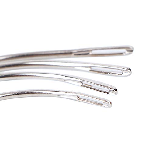 100 Pack C Shaped Needles Curved Needles Weaving Embroidery Needle Curved Bookbinding Needles Small Curved Wigs Hair Leather Carpet Hook Sewing Needles Canvas Hand Needles