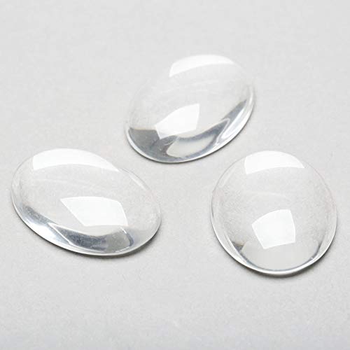 dophee Oval Glass Cabochon for Jewelry Making, Clear Dome Tiles Cabochons with Flat Back, Dome Bead Cameo Cabochon Tile for DIY Craft Photo, Pendants, Rings, Necklace, 25x18mm, 50-Pack