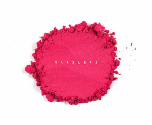 MARBLERS Cosmetic Grade Mica Powder [Hot Pink] 1oz (28g) | Pearlescent | Dye | Non-Toxic | Vegan | Cruelty-Free | Festival, Rave & Party Makeup | Eye, Hair, Nail Polish, Eyeshadow