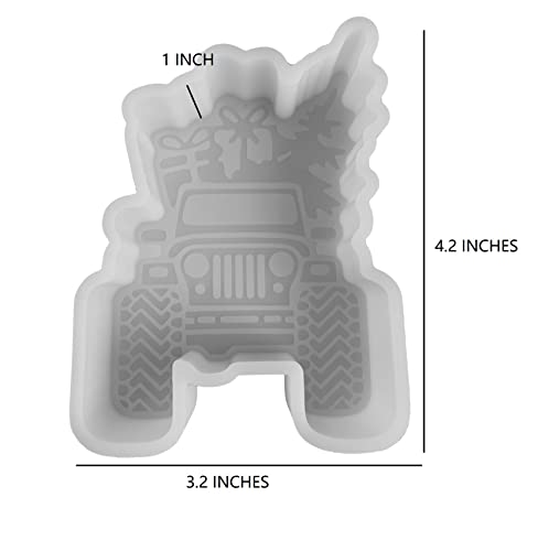 Christmas SUV Truck Car Freshie Mold Oven Safe Silicone Mold for Baking Aroma Beads Car Freshies, Christmas Holiday SUV Offroad Santa Gift PackageMolds