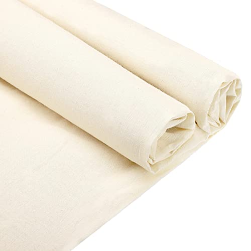 10 Yards Cotton Muslin Fabric Textile Unbleached Natural Cotton Fabric Bleached or Unbleached Muslin Cloth 63 Inches Wide Muslin Roll Fabric Backing Material Quilting Sewing Draping Fabric (Natural)