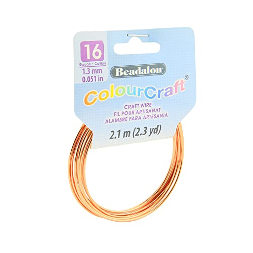 Beadalon ColourCraft Wire, 16 Gauge 1.29 mm, Copper Color, 2.1 m / 2.3 yd Coil