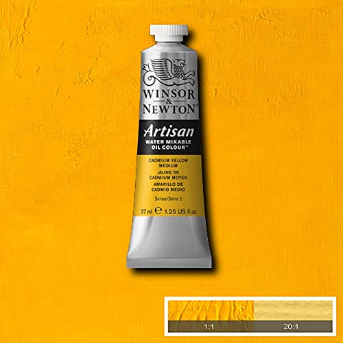 Winsor & Newton Artisan Water Mixable Oil Colour, 1.25-oz (37ml), Cadmium Yellow Medium