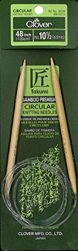 Clover Takumi Bamboo Circular 48-Inch Knitting Needles, Size 10.5