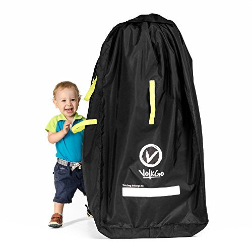 V VOLKGO Gate Check Double Stroller Bag for Airplane Travel | Extra Large & Ultra Durable Cover | Padded Adjustable Backpack Shoulder Straps | Easy Carrying