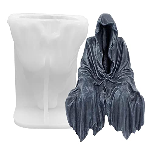 Ghost Candle Mold Halloween God of Death Resin Casting Silicone Mold for DIY Aromatherapy Candles Wax Plaster Polymer Clay Decoration