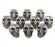 Bezelry 10 Pieces Skull Gray Silver Buttons. 25mmX16mm. (Gray Silver)