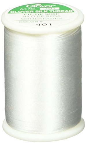 Clover White Silk Thread 50wt 109yds, 109 yd