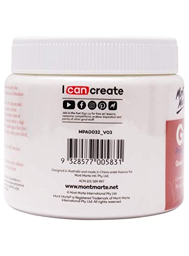 MONT MARTE Premium Gesso Universal Primer 16.9oz (500ml), Suitable for Acrylic Paint, Oil Paint, Color Pencils, Pastels, Graphite and Charcoal