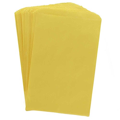 Hygloss Products Colored Paper Bags – 100 Pinch Bottom Colorful Arts and Crafts Bags - 6 x 9 Inch, Yellow