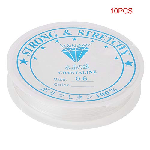 10 Rolls 5m/8m/11m/15m/18m/24m Strong Crystal Stretchy Elastic Line Transparent Beading String Thread for Jewelry Making Beading Bracelet Wire (0.6mm/15m)