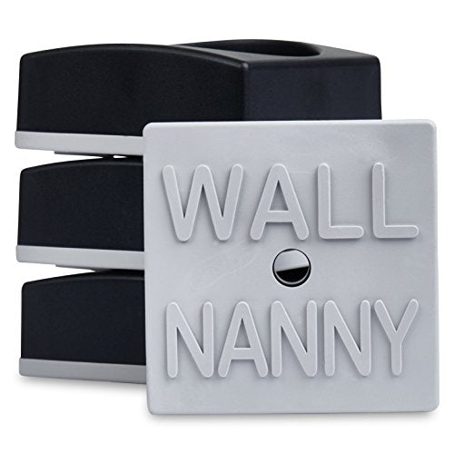 Wall Nanny Mini (4 Pack - Made in USA) Smallest Low-Profile Wall Protector for Baby Gates - Perfect in Doorways - Best Saver Cups Guard Pad Trim & Paint for Child Dog Pet Pressure Gate (Black)