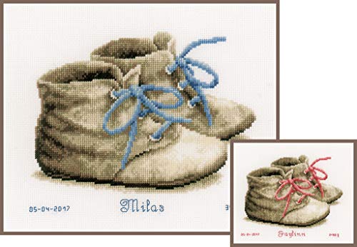 Vervaco Counted Cross Stitch Kit Baby Shoes 7.2" x 6"
