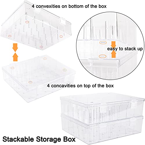 New brothread Tall and Clear Storage Box/Organizer for Holding 30 Spools Home Embroidery & Cotton Thread Spool Compatible with Tall Thread Spool from Isacord/Floriani/Madeira/Glide/RA/ConnectingThread