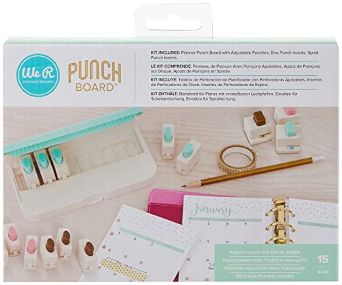 We R Memory Keepers 0633356604426 Board Bundle Punch Board & Punch-Planner (15 Piece), Multicolor