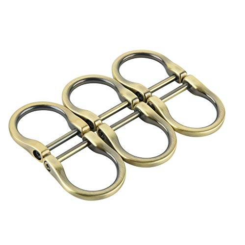 6 PCS 3/4inch D-Rings Horseshoe Shape U Shape D Rings Screw in Shackle Semicircle D Ring for DIY Leather Craft Purse Keychain Accessories (Bronze)