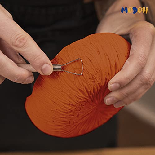 MODOH Plasticine Oil Based Modeling Clay, 2 Pound, Non-Hardening, Long Lasting, Non-Toxic & No-Baking Professional Oil Based Sulfur Free Sculpting Clay (Terracotta)