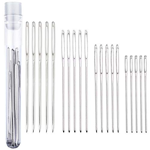 Large Eye Blunt Sewing Needles - 20 Pcs Tapestry Stainless Steel Knitting Needles Size 16, 18, 20, 22 for Crochet and Other Projects