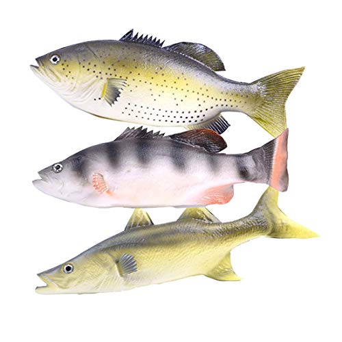 Enxee 3pcs Simulated Fish Model, Lifelike Pretend Play Fish Set for Kitchen Decoration Home Decoration Store Party Display Kids Teaching Learning Toy Tools Photography Props