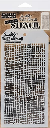 Stampers Anonymous Tim Holtz Layered Stencil, 4.125 by 8.5-Inch, Burlap