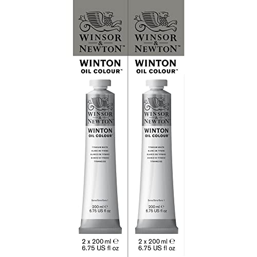 Winsor & Newton Winton Oil Color Paint, 200-ml Tube, Titanium White Twin Pack