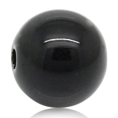 1,000 Round Black Acrylic Beads 8mm Diameter with 2mm Hole