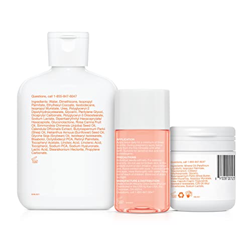 Bio-Oil Skincare Set, Trial Kit for Scars, Stretchmarks, and Dry Skin, 3 Pc Travel Size Kit Includes Skin Care Oil, Dry Skin Gel, and Body Lotion, use for Scars, Pregnancy Stretch Marks, and Dry Skin