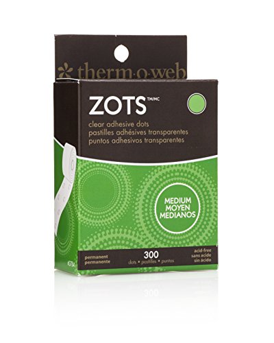 iCraft Zots Clear Adhesive Dots, Medium, 3/8" Diameter x 1/64" Thick, 300 Count
