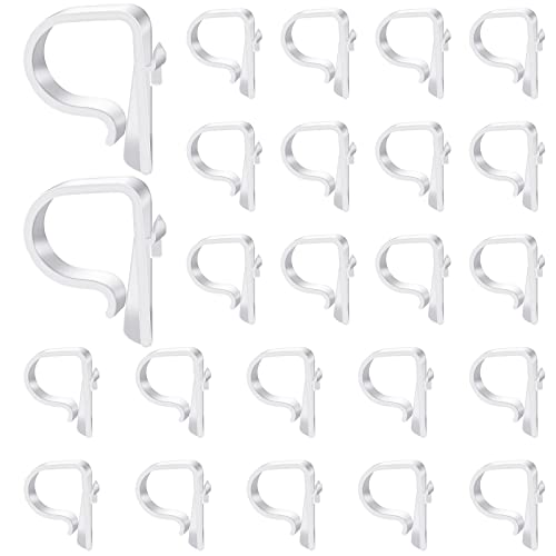Yookeer Church Pew Clips Heavy Duty Plastic Hooks Tablecloth Clips Chair Table Clips Translucent White Pew Clips Table Cloth Holders for Wedding Ceremony Church Aisle Railing Bow Decorations (12)