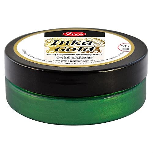 Viva Decor® Inka Gold (Emerald, 2,2 oz) metallic acrylic paint - craft paint set - effect paints - craft paints acrylic sets - apply, polish - done! - Made In Germany