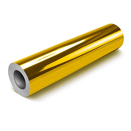 VViViD Chrome Gold Gloss DECO65 Permanent Adhesive Craft Vinyl for Cricut, Silhouette & Cameo (50ft x 11.8" Bulk Roll)