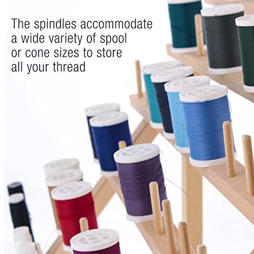 US Art Supply Premium Beechwood 60-Spool Sewing & Embroidery Thread Rack