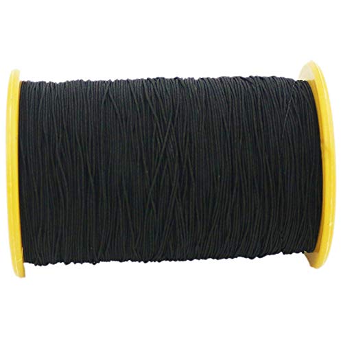 TIHOOD 2PCS 0.5mm Thickness 547 Yard Elastic Thread (Black and White)